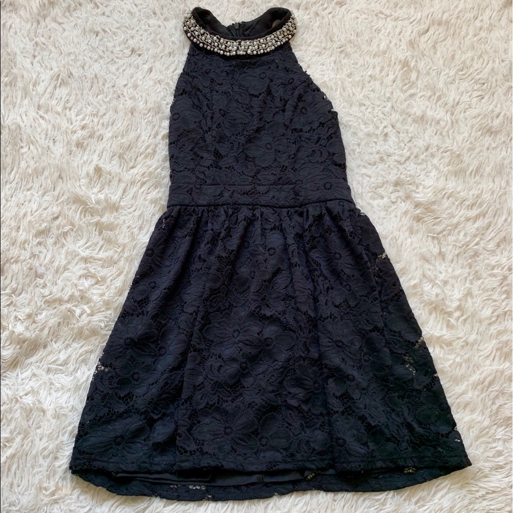 Lace Black Skater Dress